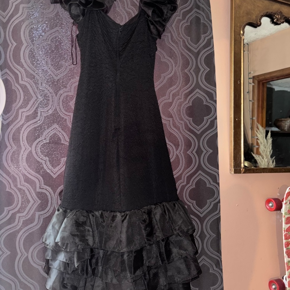 Vintage 80s Formal Black Dress - Picture 8 of 11